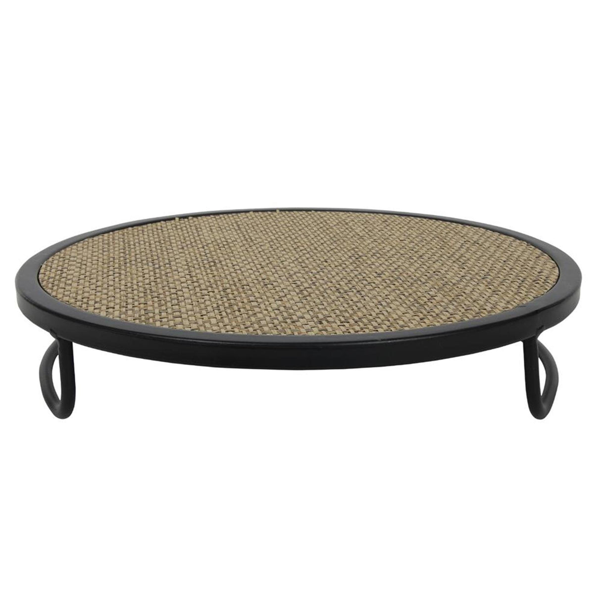 Plateau de présentation Cozydecor ø25x5cm en métal avec tissu