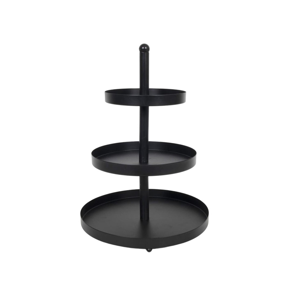 Svenska Living étagère en métal 3 couches ø25x35cm noir