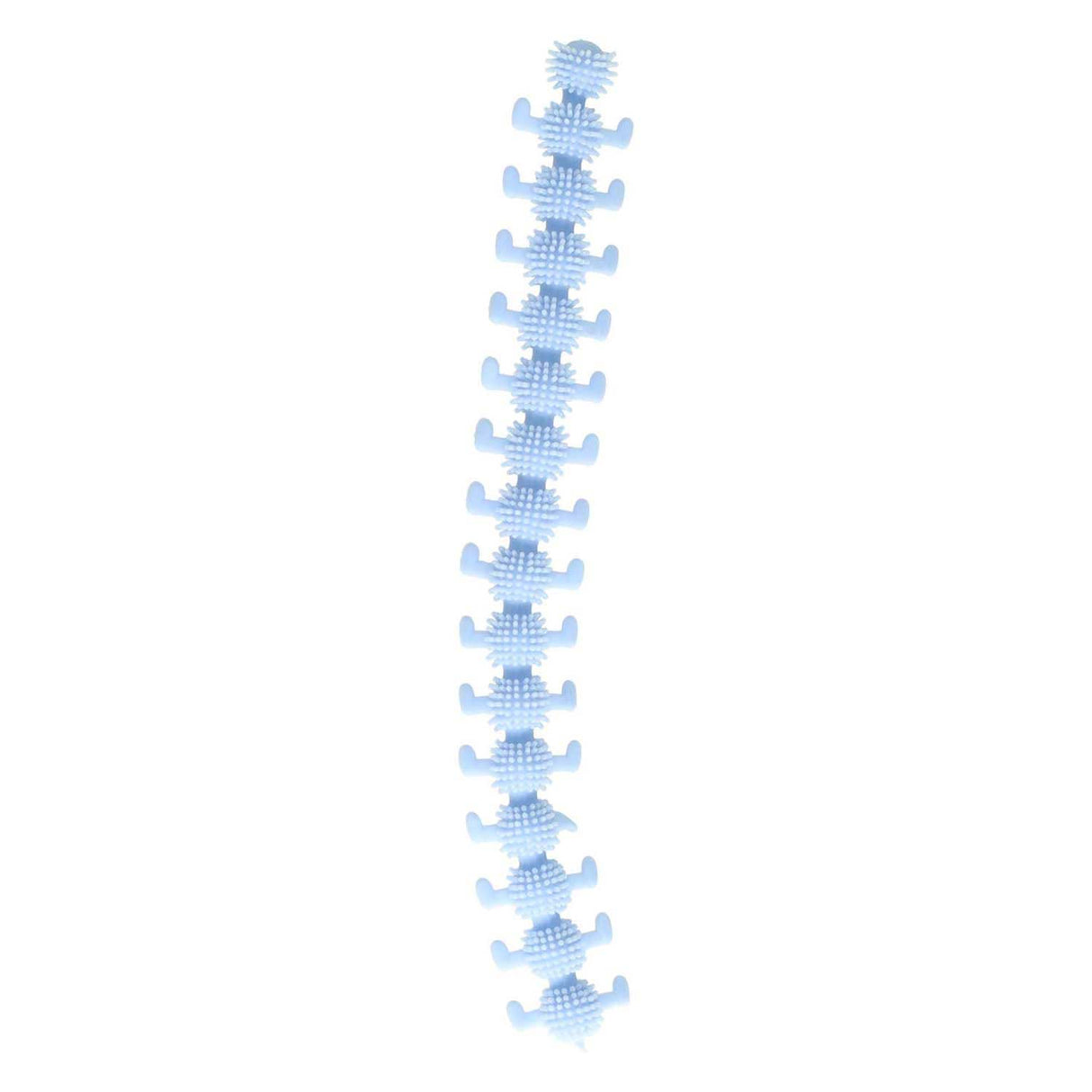Jono joue une chenille fidget extensible et moelleuse