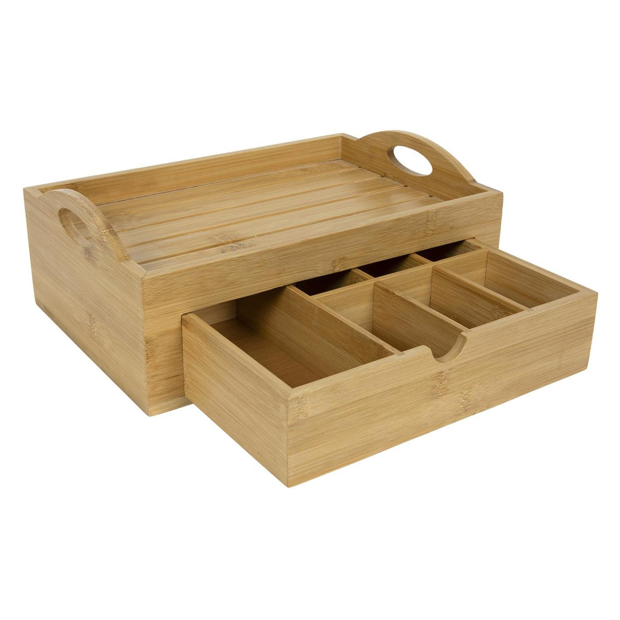Plateau de service avec tiroir bambou 20x30x12cm