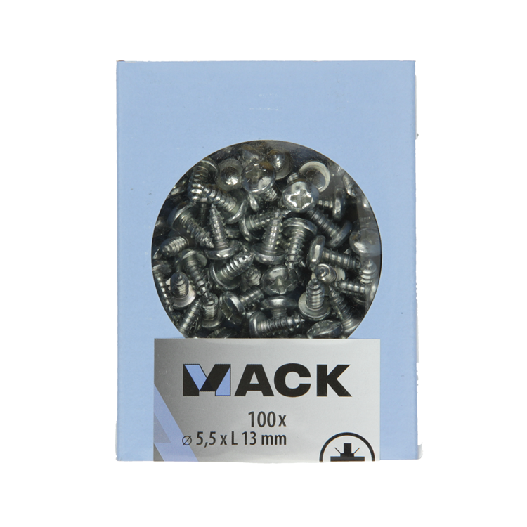 Mack 1007004 - zelftap. schroef cyl. kop 100 100 st 5,5x13mm | 5 stuks