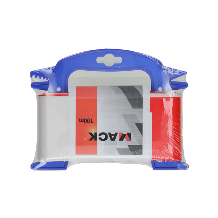 Mack 1014099 - afsperband rood wit haspel 75mm x 100m 35 micron | 5 stuks