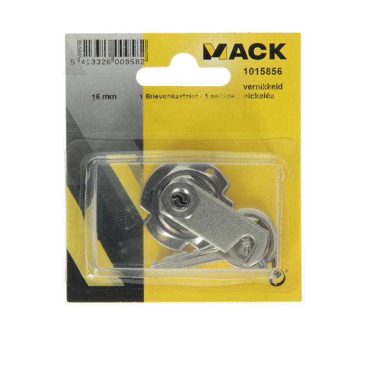 Mack 1015856 - 1 brievenkastslot vernikkeld 16mm | 5 stuks