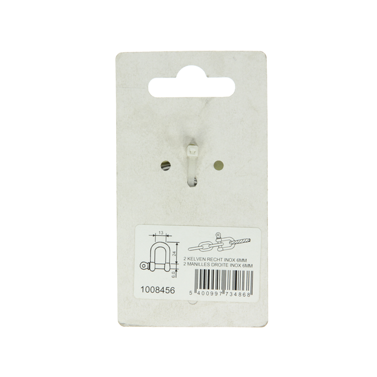 Mack 1008456 - 2 kelven recht 6mm inox | 10 stuks