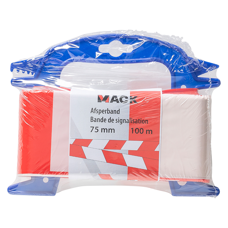 Mack 1014099 - afsperband rood wit haspel 75mm x 100m 35 micron | 5 stuks