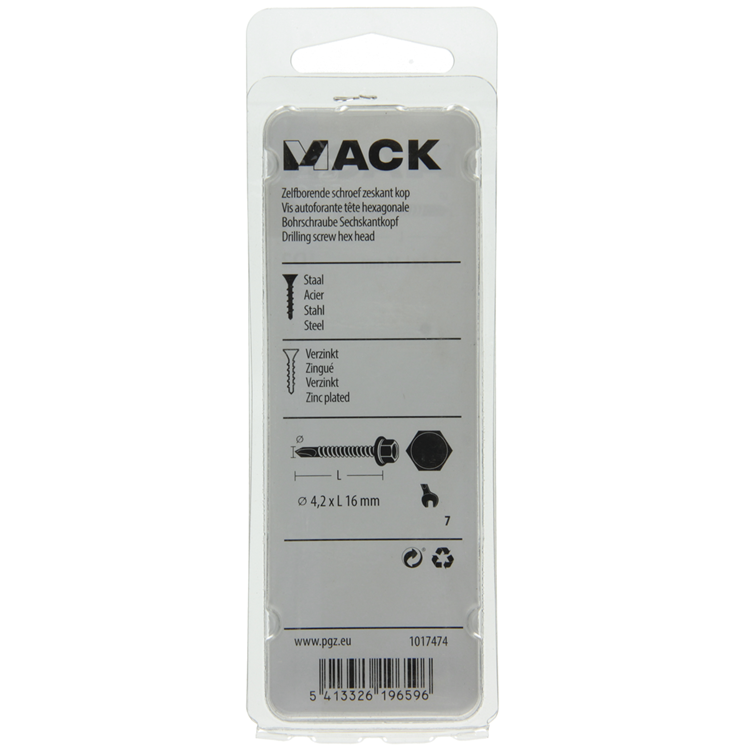 Mack 1017474 - zelfborende schroef zesk.kop verz. 28st 4,2 x 16 mm | 10 stuks