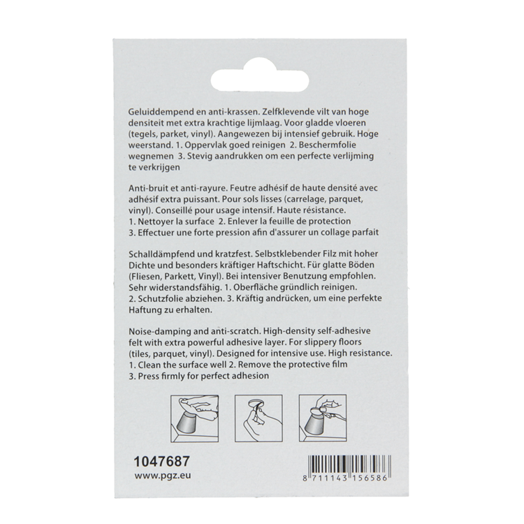 Mack 1047687 - super-vilt zelfklevend beige ø 38 mm 4 st pcs | 12 stuks