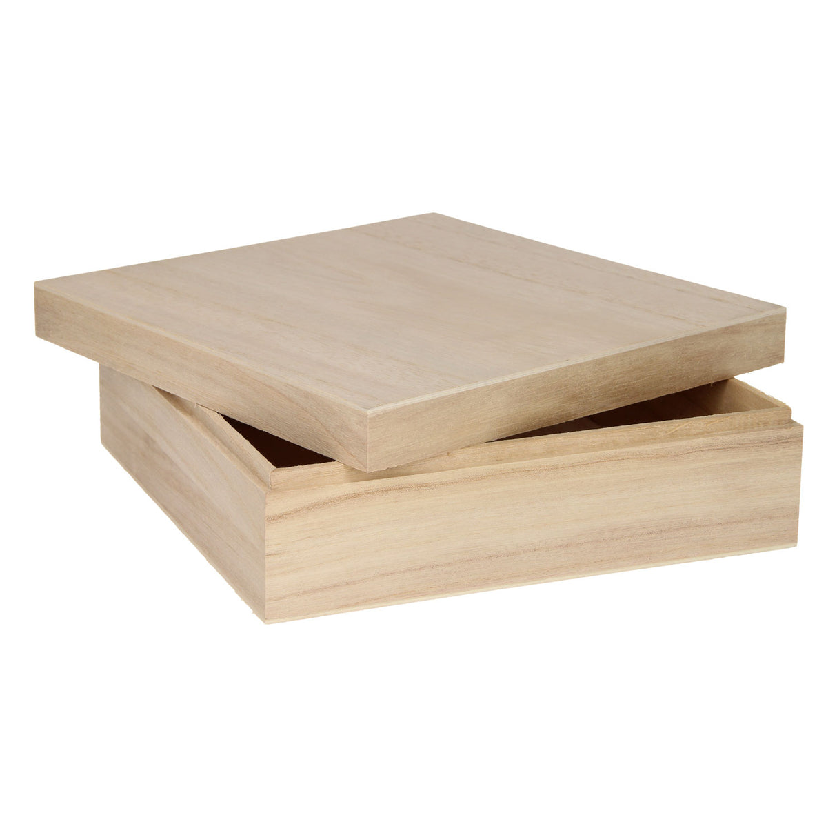 Boîte carrée en bois de jeu avec couvercle amovible