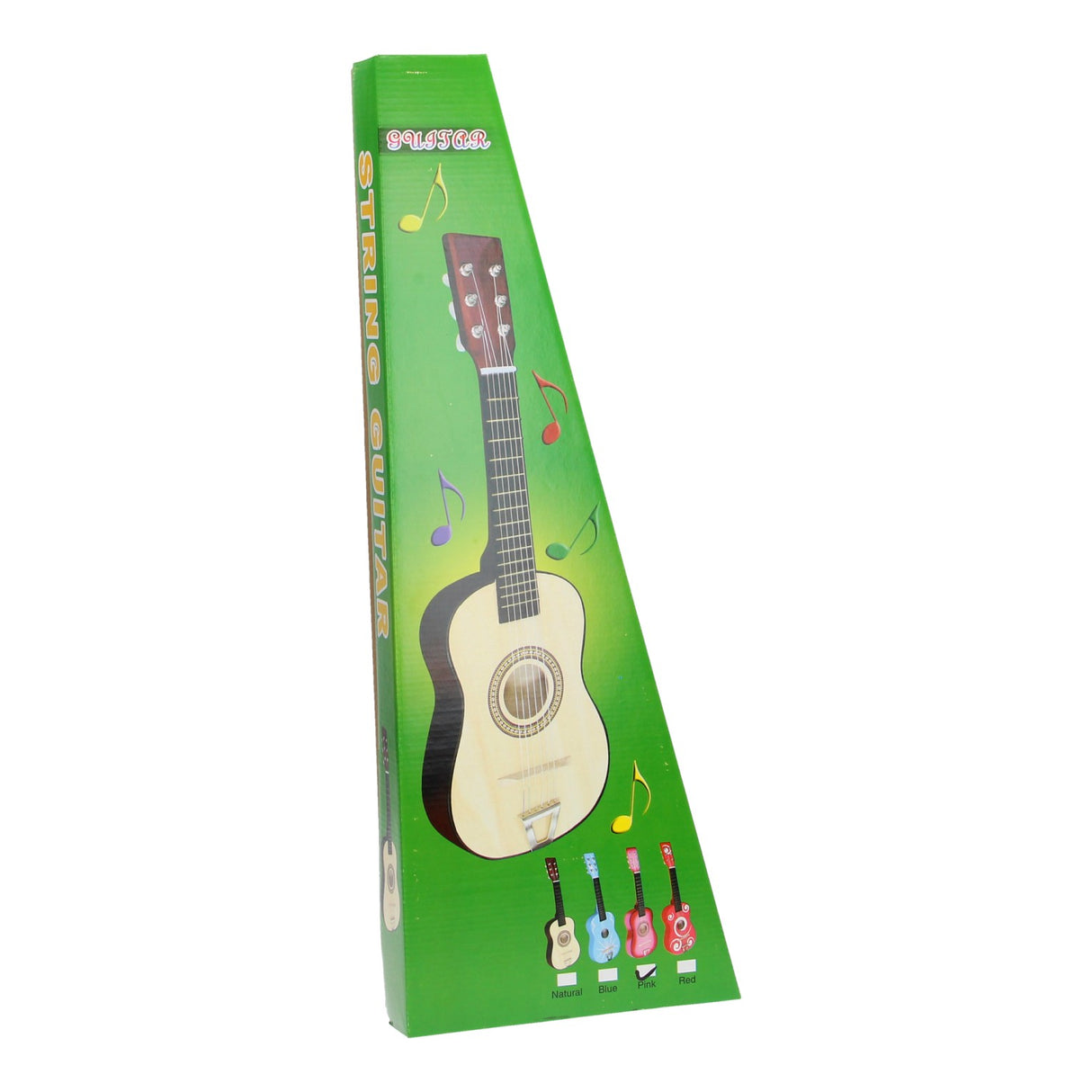 Guitare pour enfants Playwood - instrument jouet en bois rose à 6 cordes