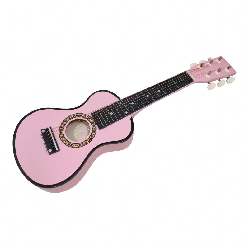 Guitare pour enfants Playwood - instrument jouet en bois rose à 6 cordes