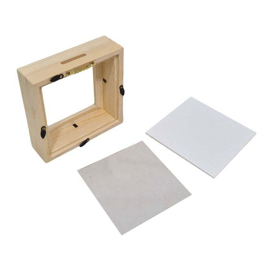 Tirelire en bois Playwood plexiglas dos blanc médium
