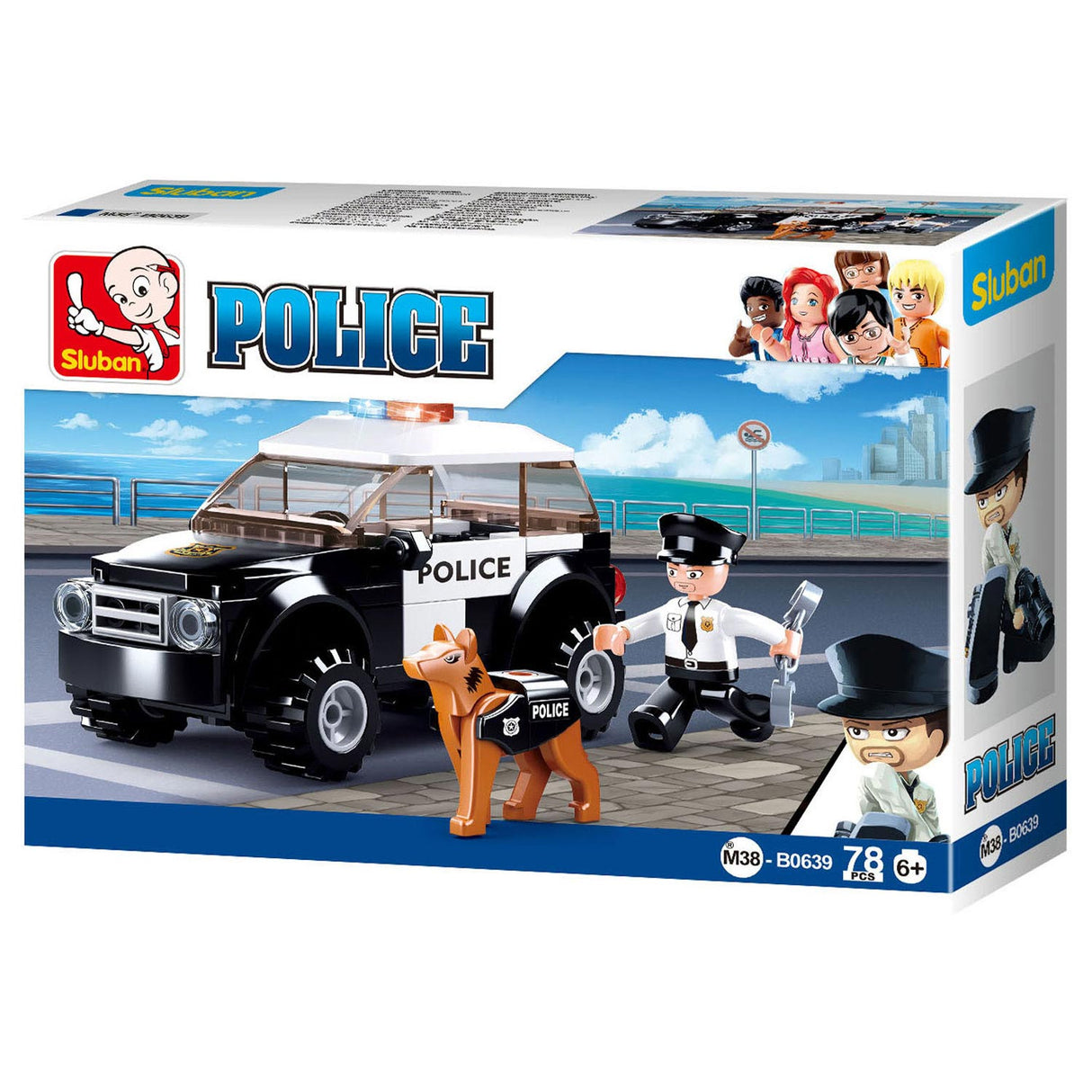 Voiture de police Sluban avec chien - 78 pcs.