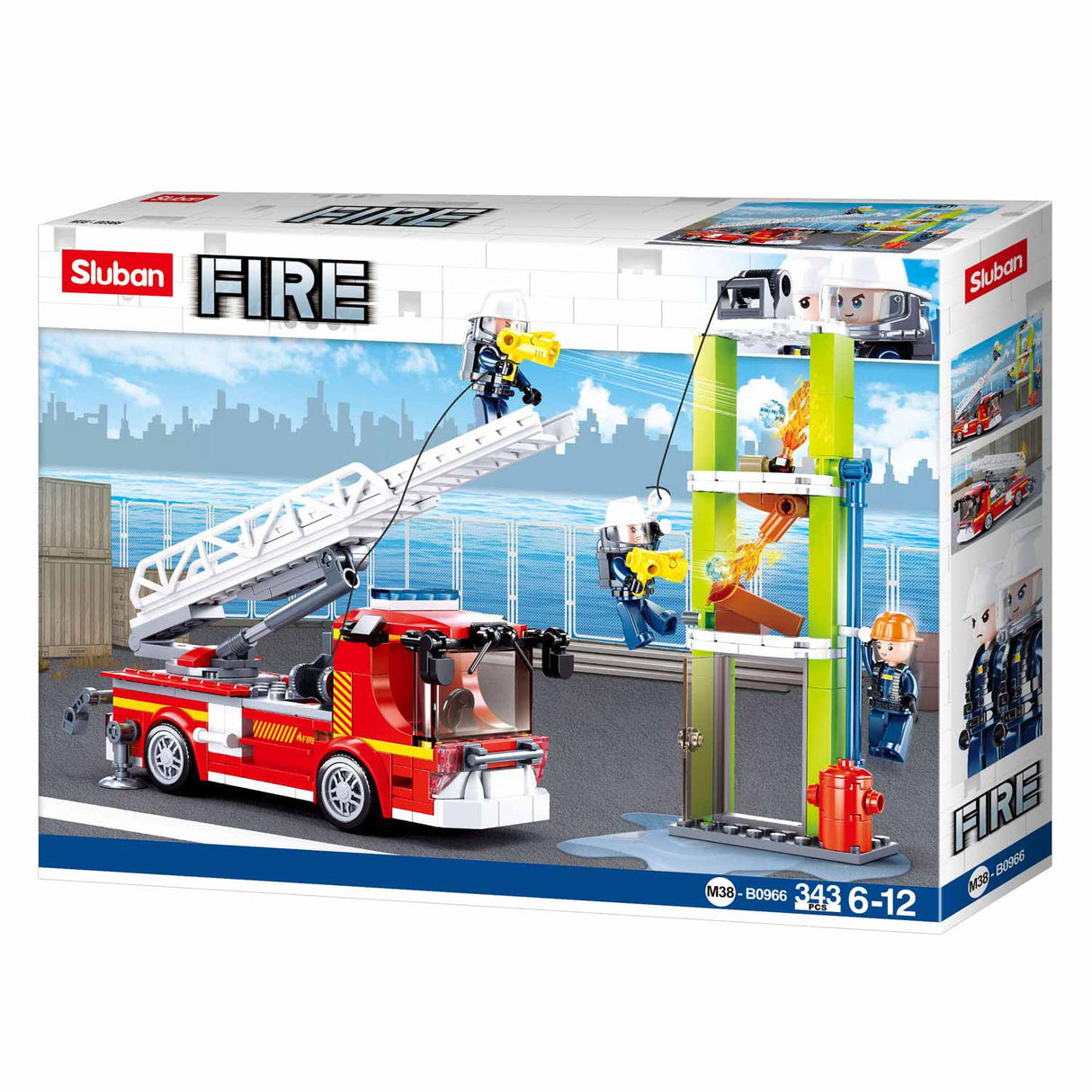 Exercice de camion-échelle des pompiers de Sluban