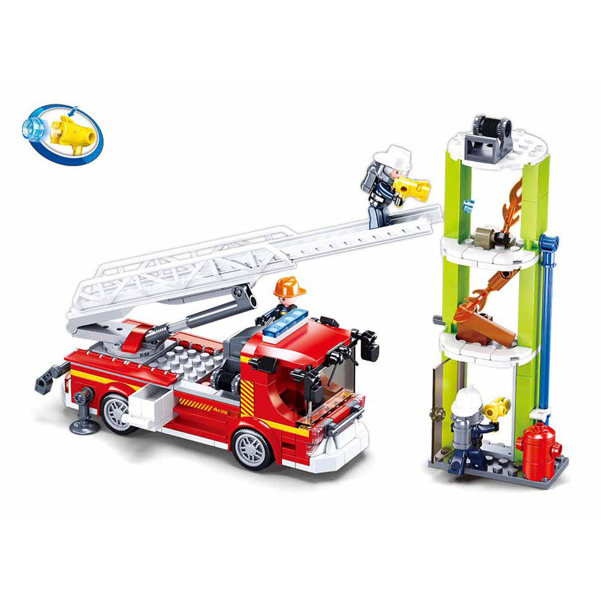 Exercice de camion-échelle des pompiers de Sluban