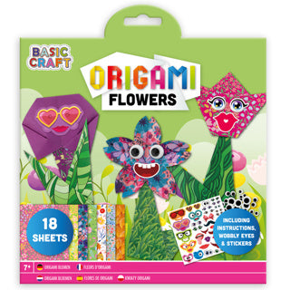 Set origami fleurs animaux 18pcs+autocollants