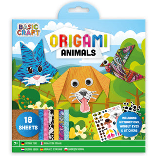 Set origami fleurs animaux 18pcs+autocollants