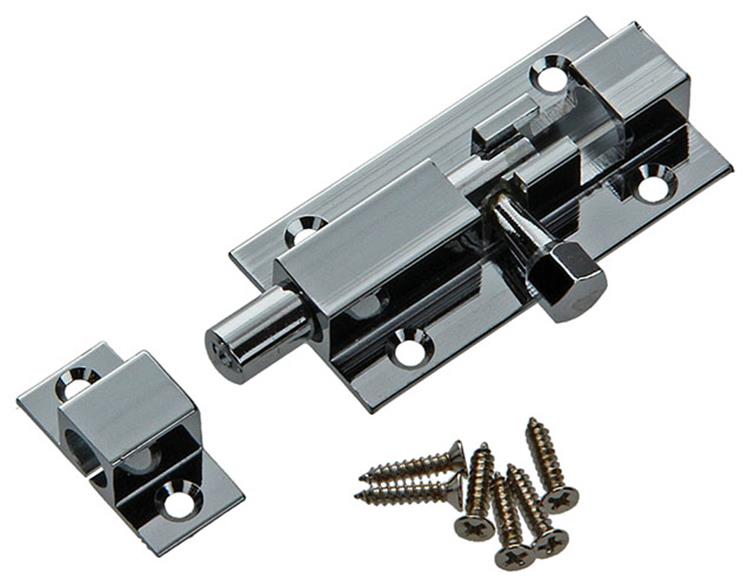 Mack 1013684 - 1 schuifgrendel messing verchroomd a 50 - b 16 mm | 5 stuks