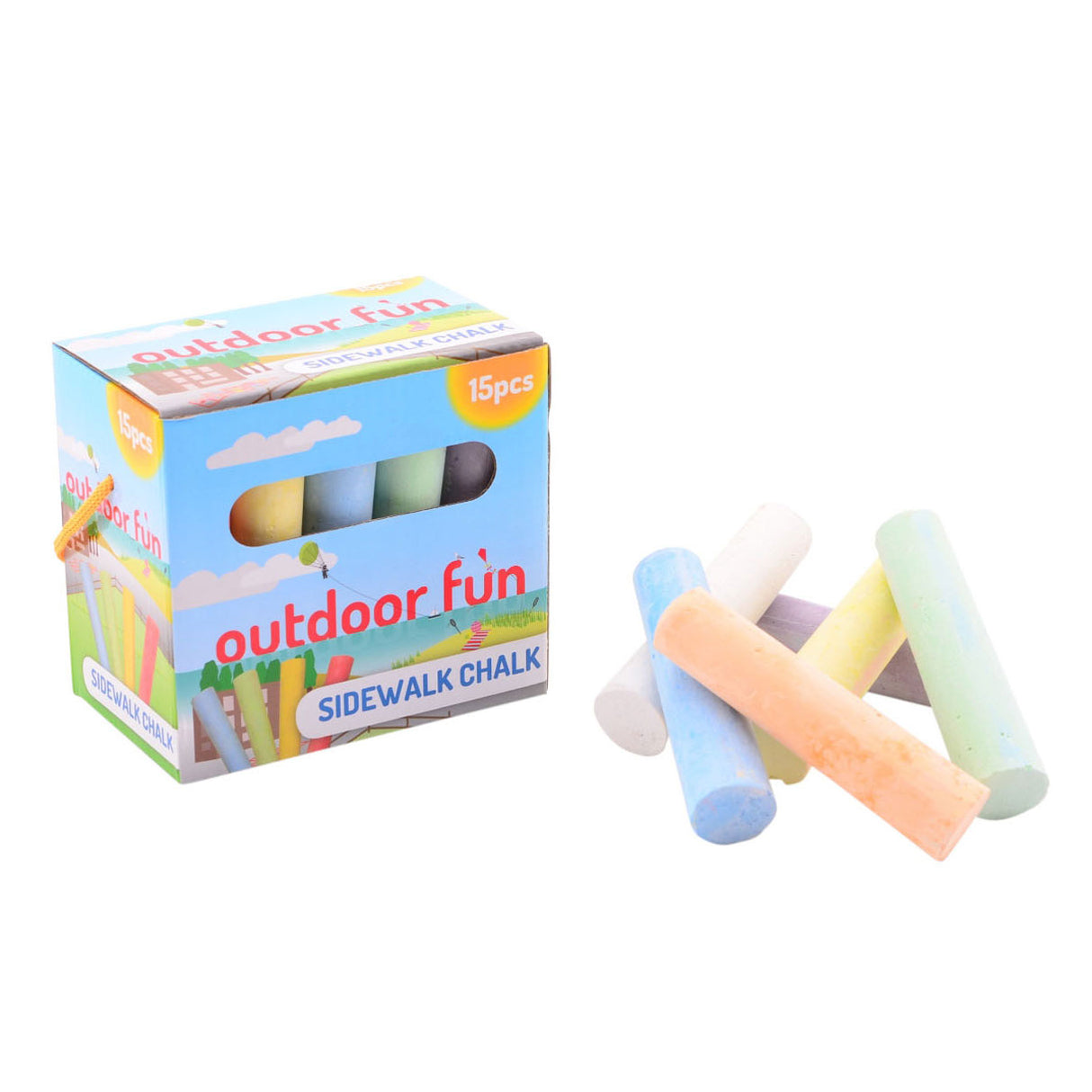 Craie de trottoir amusante en plein air, 15 pcs.