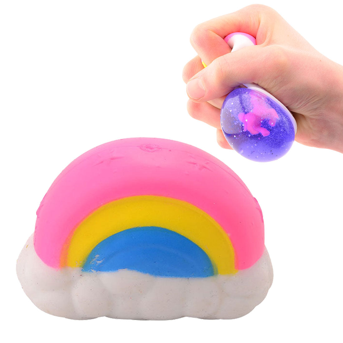 Johntoy presser arc-en-ciel avec licorne