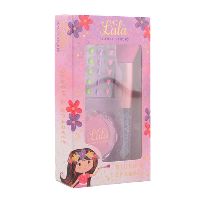 Johntoy lala - set de maquillage blush et pinceaux avec autocollants