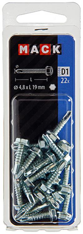 Mack 1017476 - zelfborende schroef zesk.kop verz. 22st 4,8 x 19 mm | 10 stuks