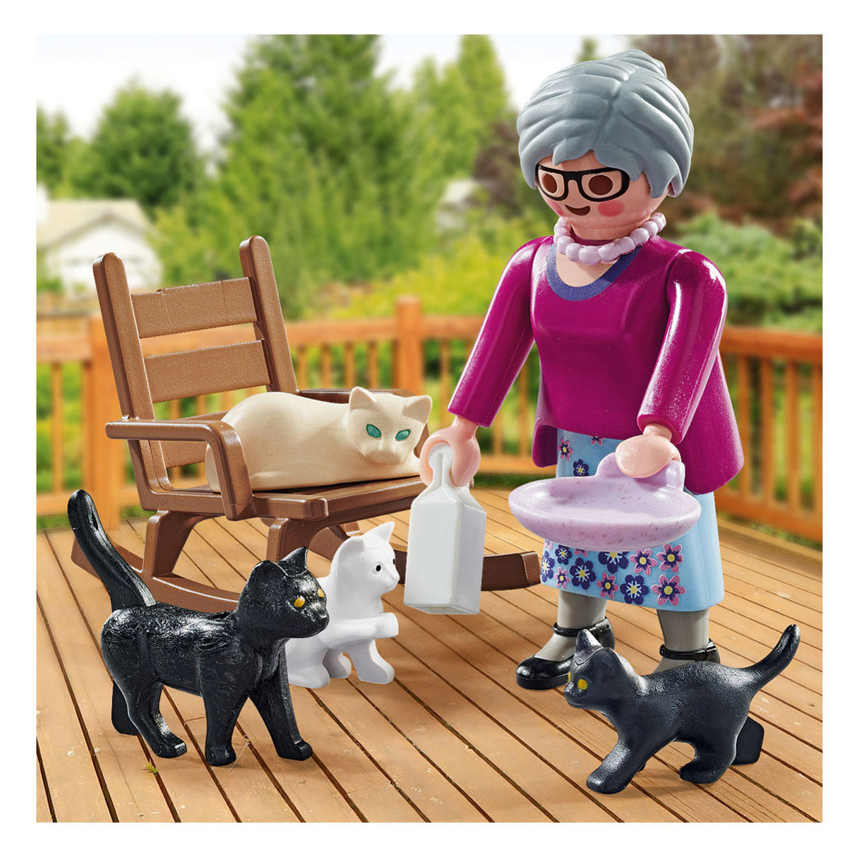 Playmobil Specials grand-mère avec des chats 71172