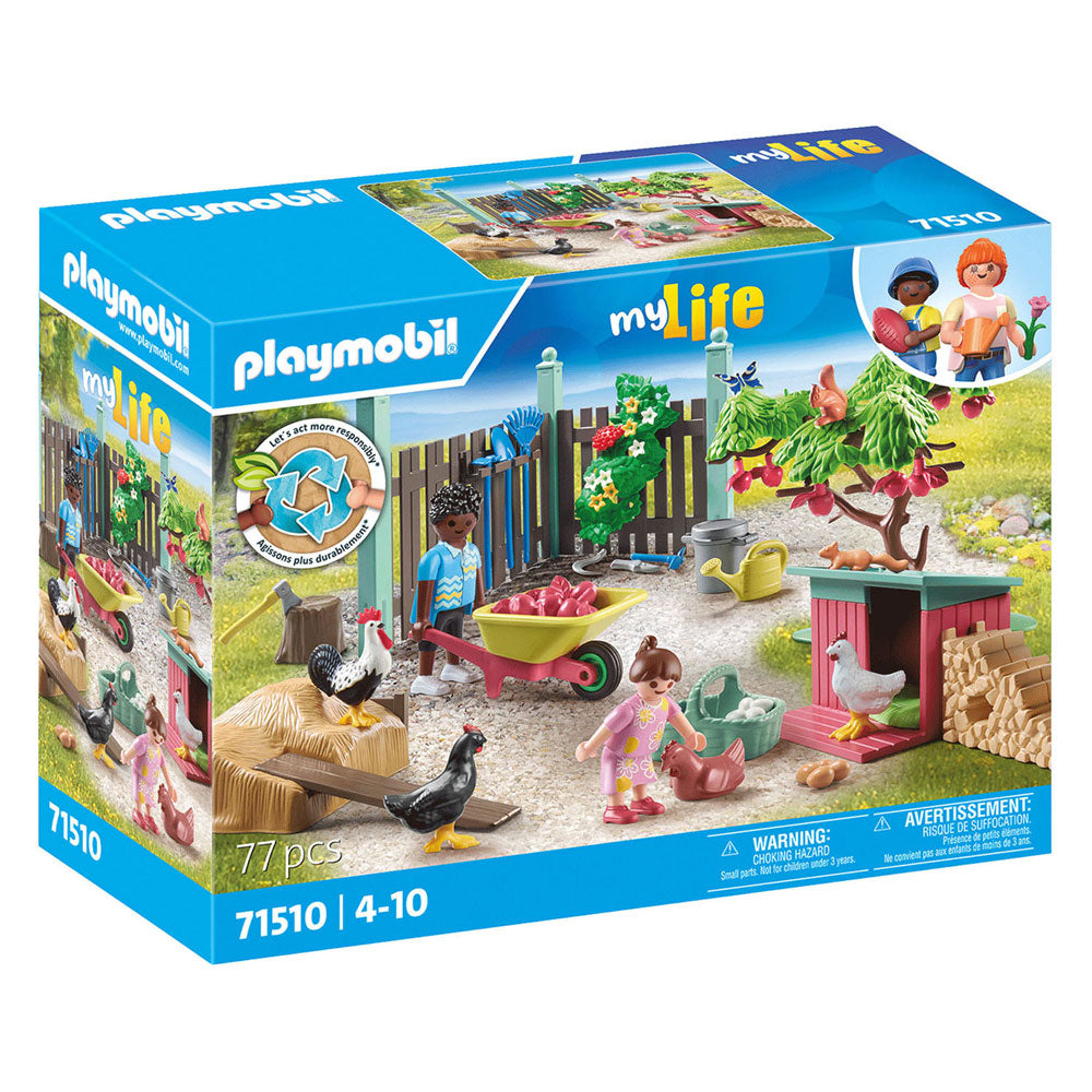 Playmobil Mylife Small Poulet Farm dans le jardin