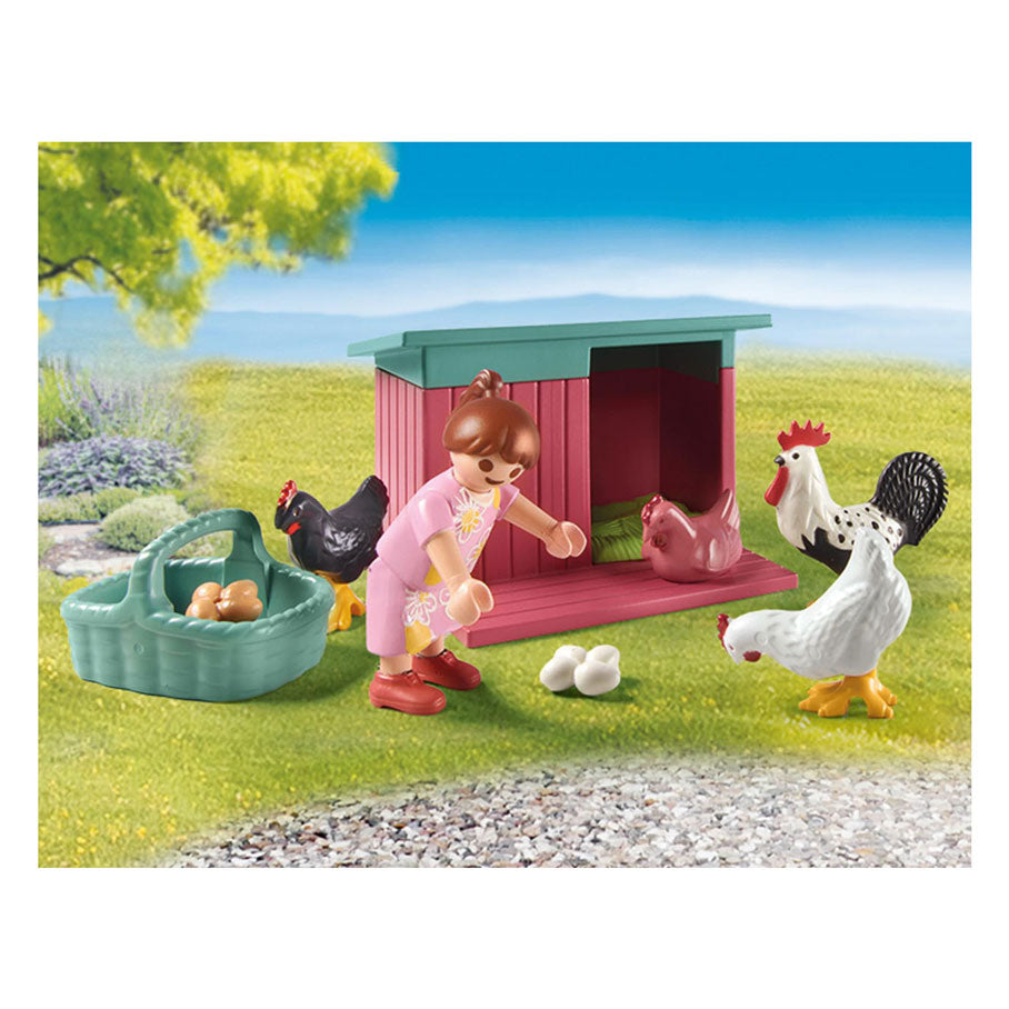 Playmobil Mylife Small Poulet Farm dans le jardin