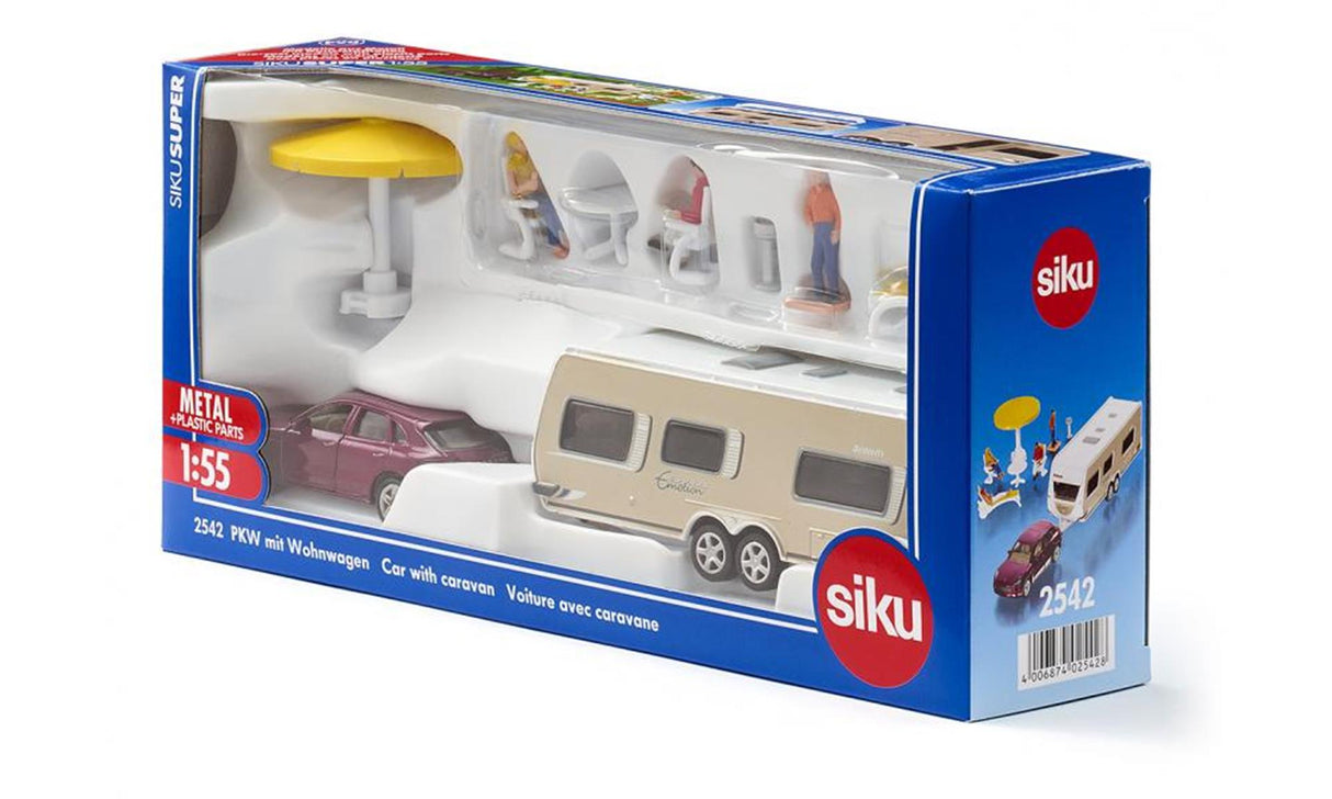 Voiture Siku avec caravane (1:55)