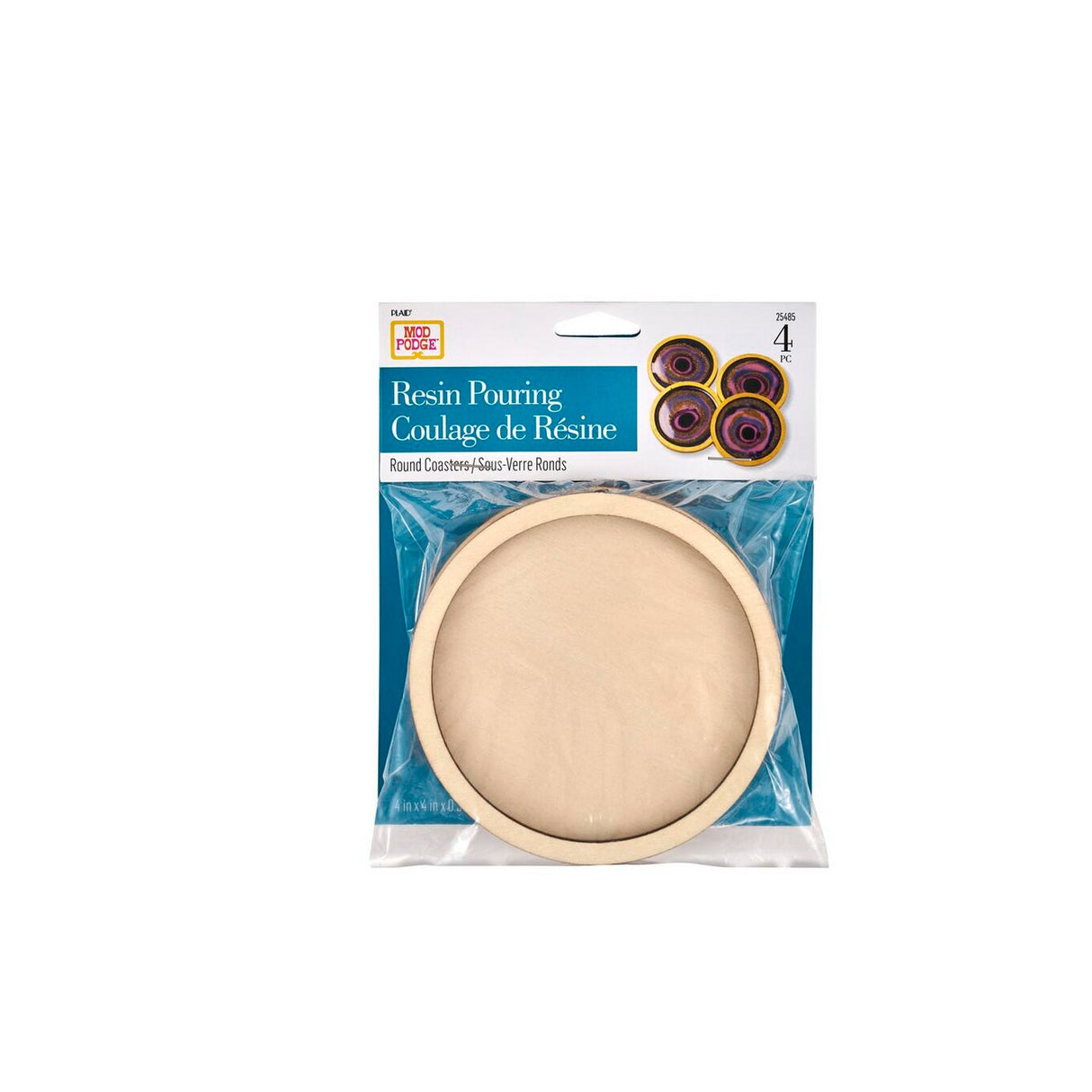 Mod podge • sous-verres ronds contreplaqué 4pcs