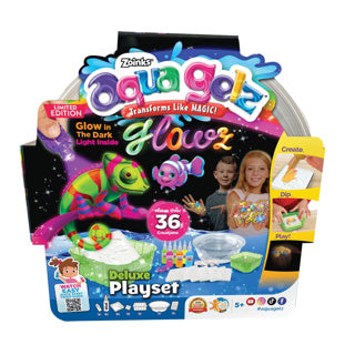 Ensemble de jeu de figurines Aqua Gelz qui brillent dans le noir