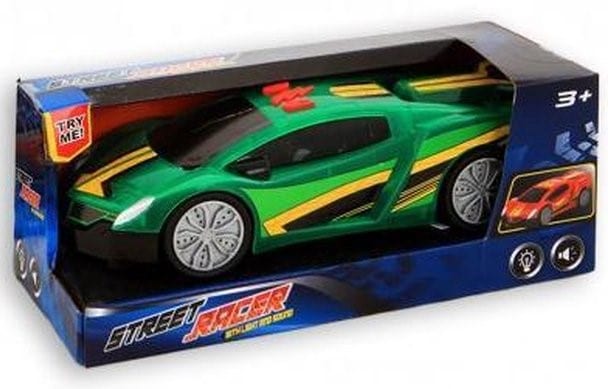 Voiture de course de rue Toi-toys avec lumière et son vert