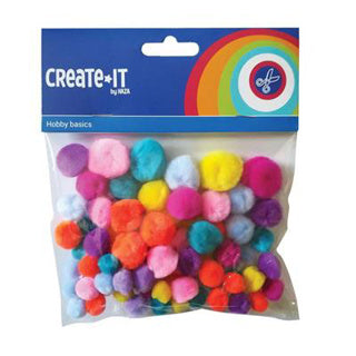 Pompons Create-it mix brillant 75 pièces