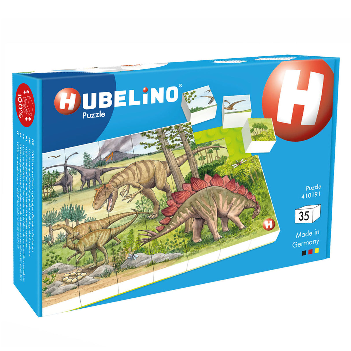 Hubelino bloc puzzle monde des dinosaures - 35 pcs.