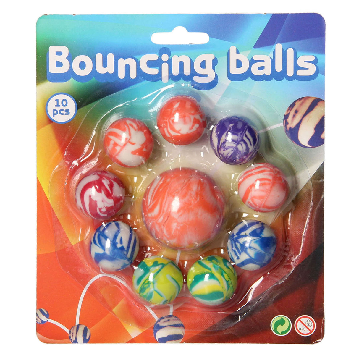 Balles rebondissantes Johntoy Summer Fun, 10 pcs.