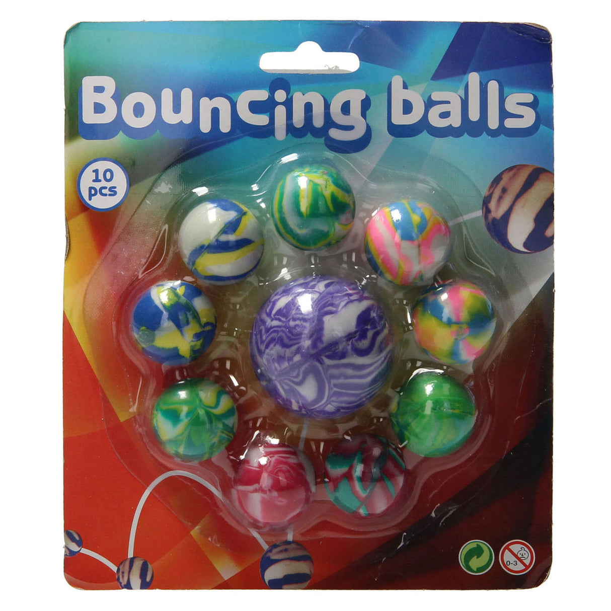 Balles rebondissantes Johntoy Summer Fun, 10 pcs.