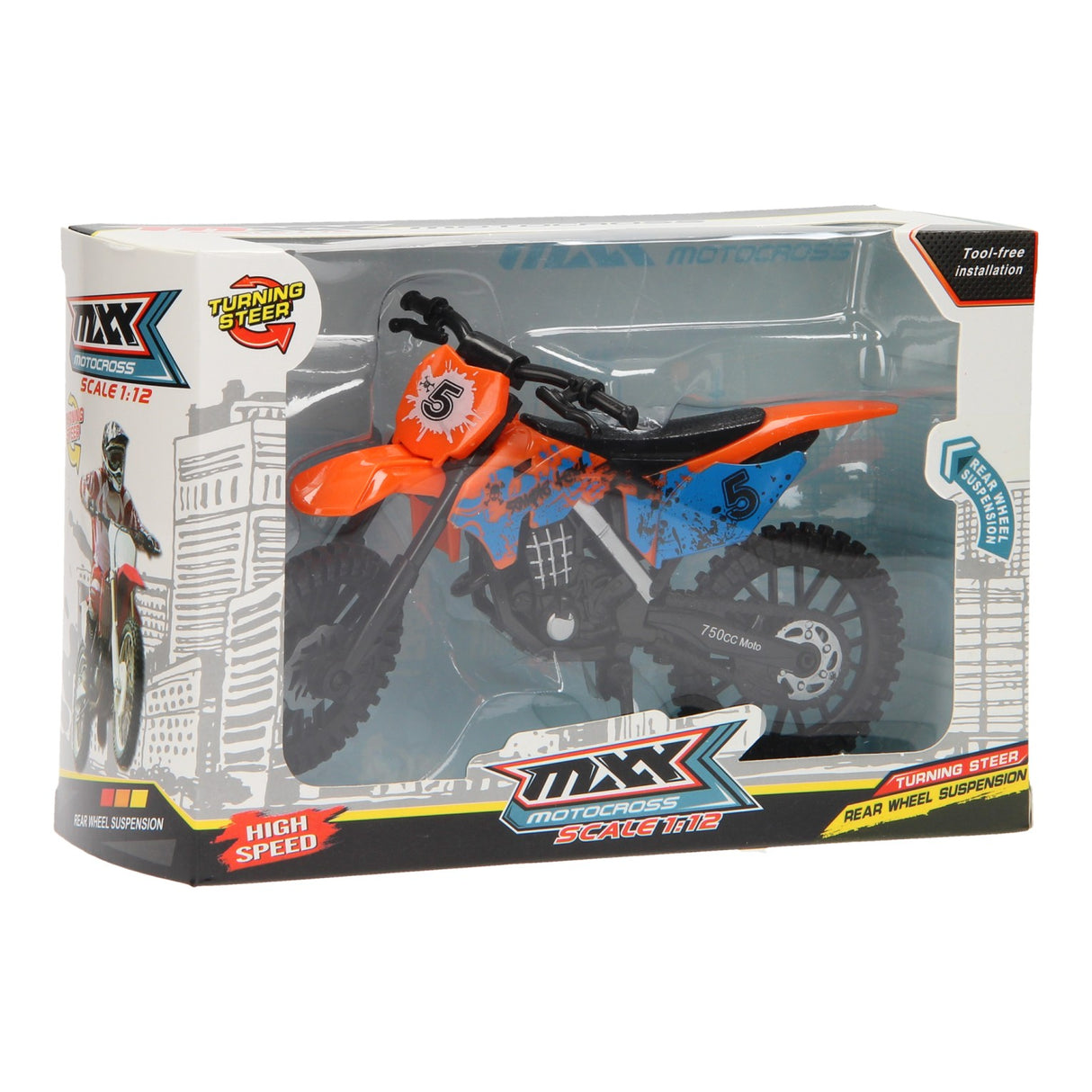 Moto Johntoy avec suspension de roue arrière