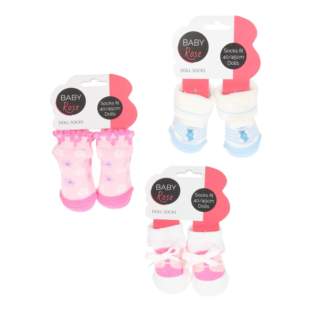 Chaussettes de poupée bébé rose