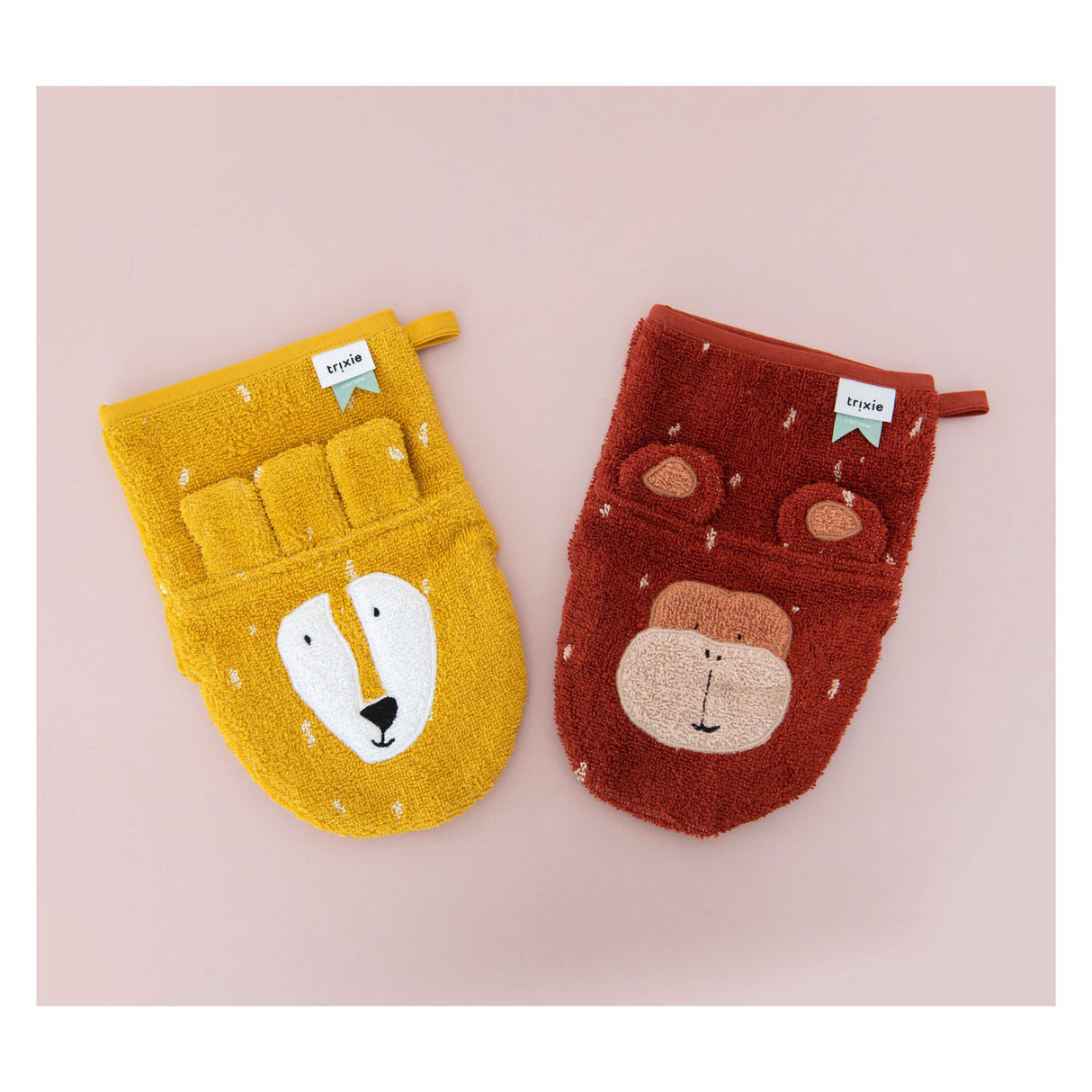 Trixie Washlecloths M. Lion et M. Monkey, 2e.