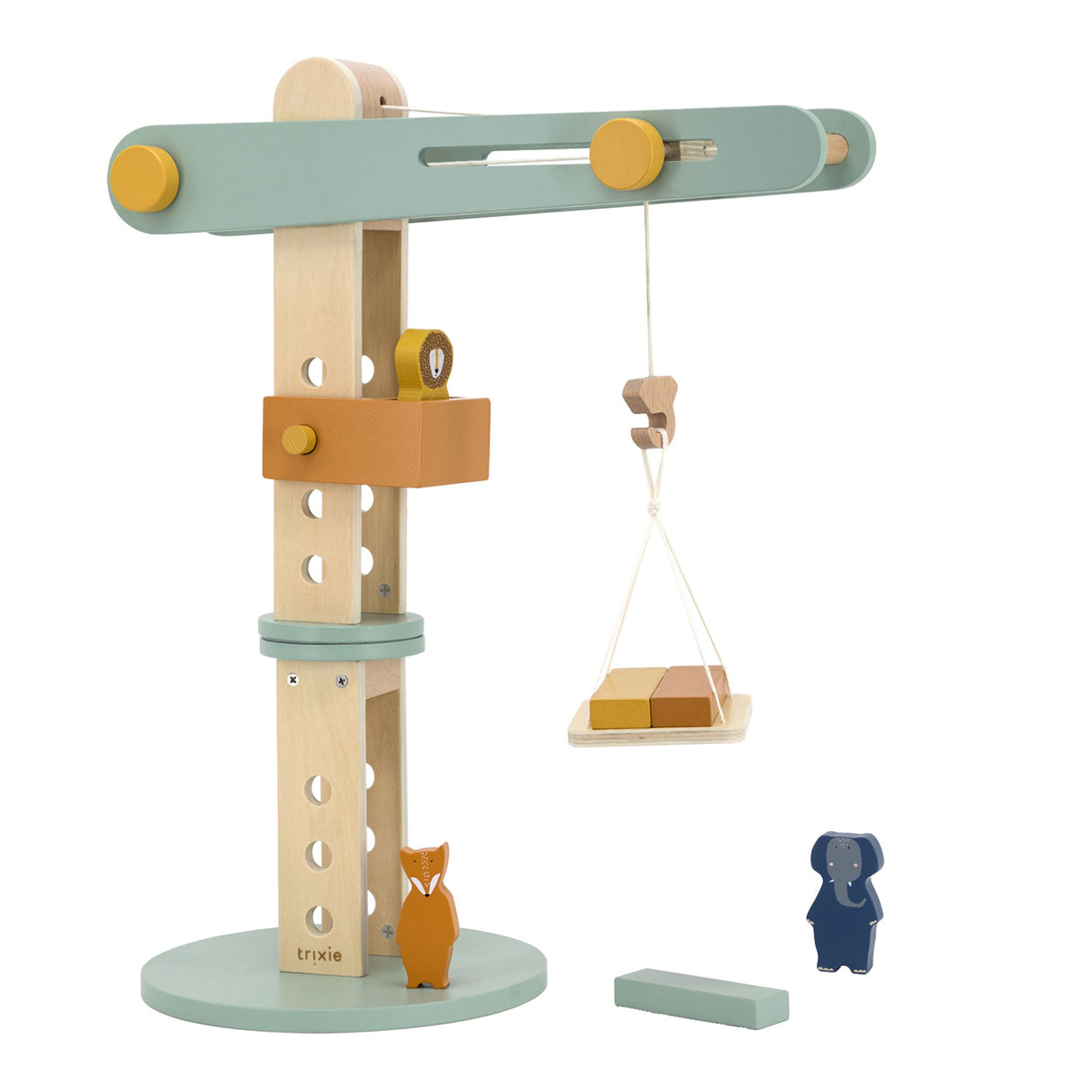 Grue de chantier en bois Trixie avec accessoires