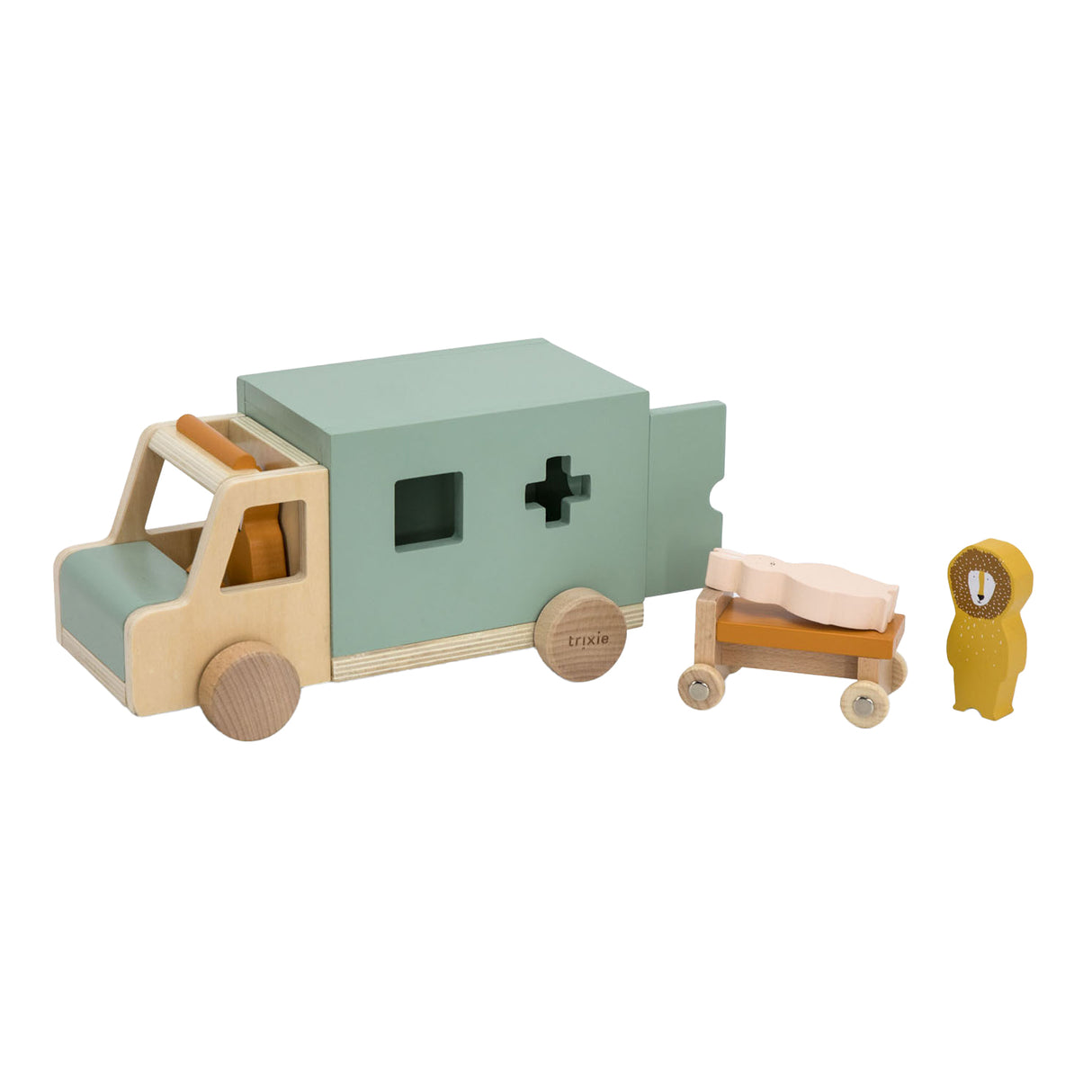 Jouets en bois Trixie - voiture ambulance - voiture jouet pour enfants - ambulance - pour garçons et filles - fsc