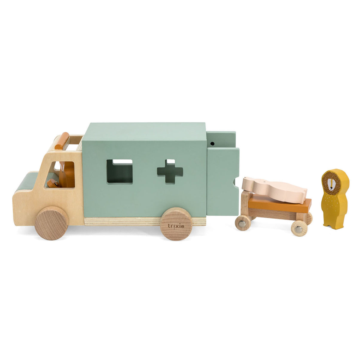 Jouets en bois Trixie - voiture ambulance - voiture jouet pour enfants - ambulance - pour garçons et filles - fsc