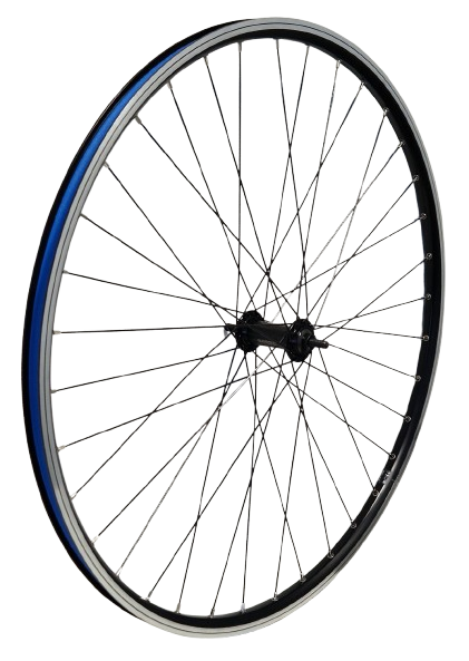 Roue avant Kgz Kgz 28 pouces (622) rayons jante noire axe plein noir argent