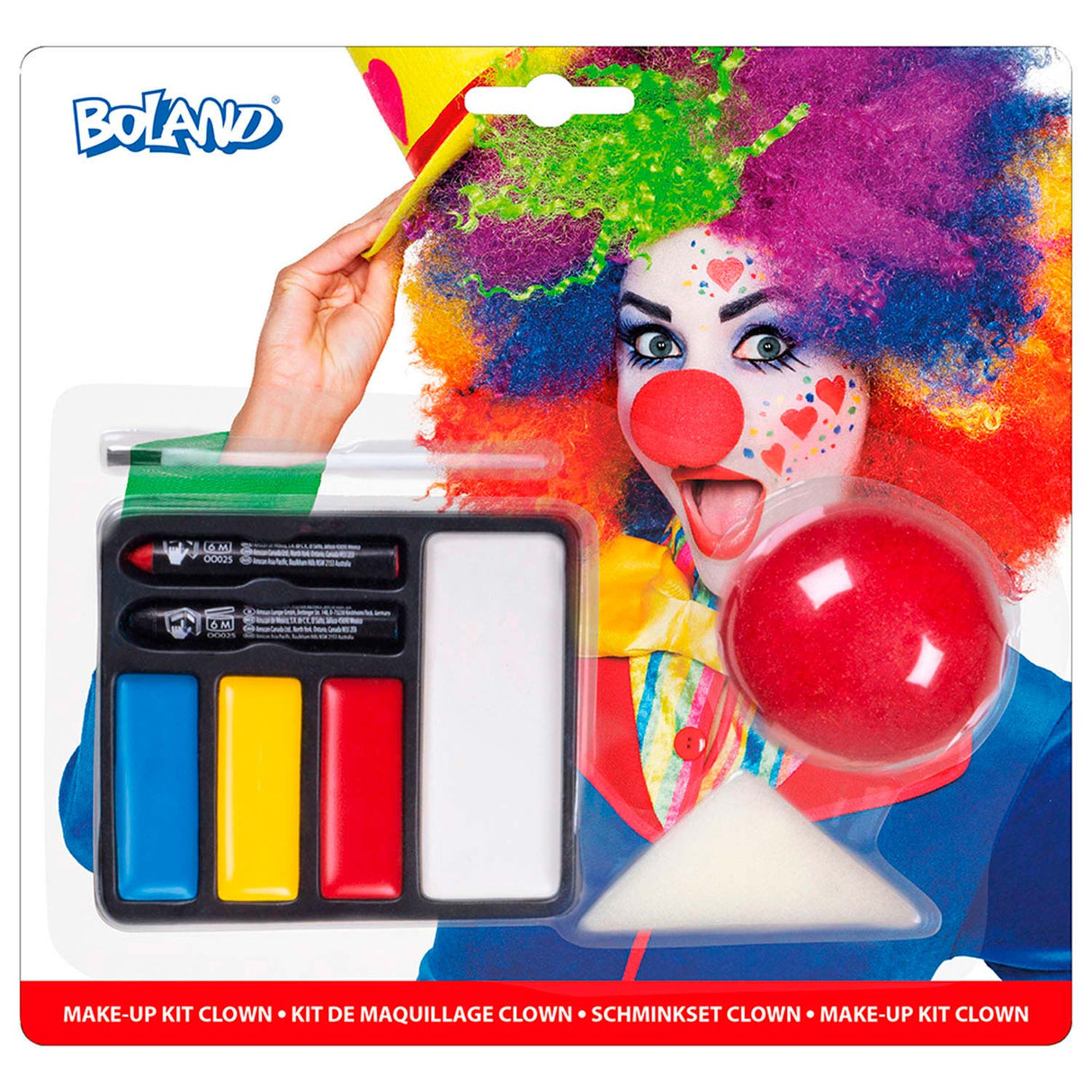 Boland set de maquillage clown avec nez de clown