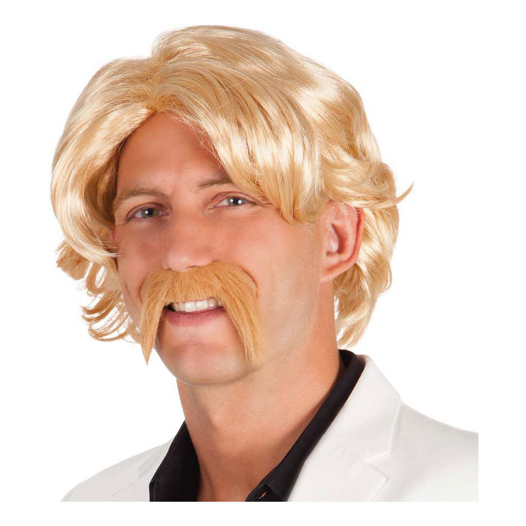 Perruque blonde Boland avec moustache