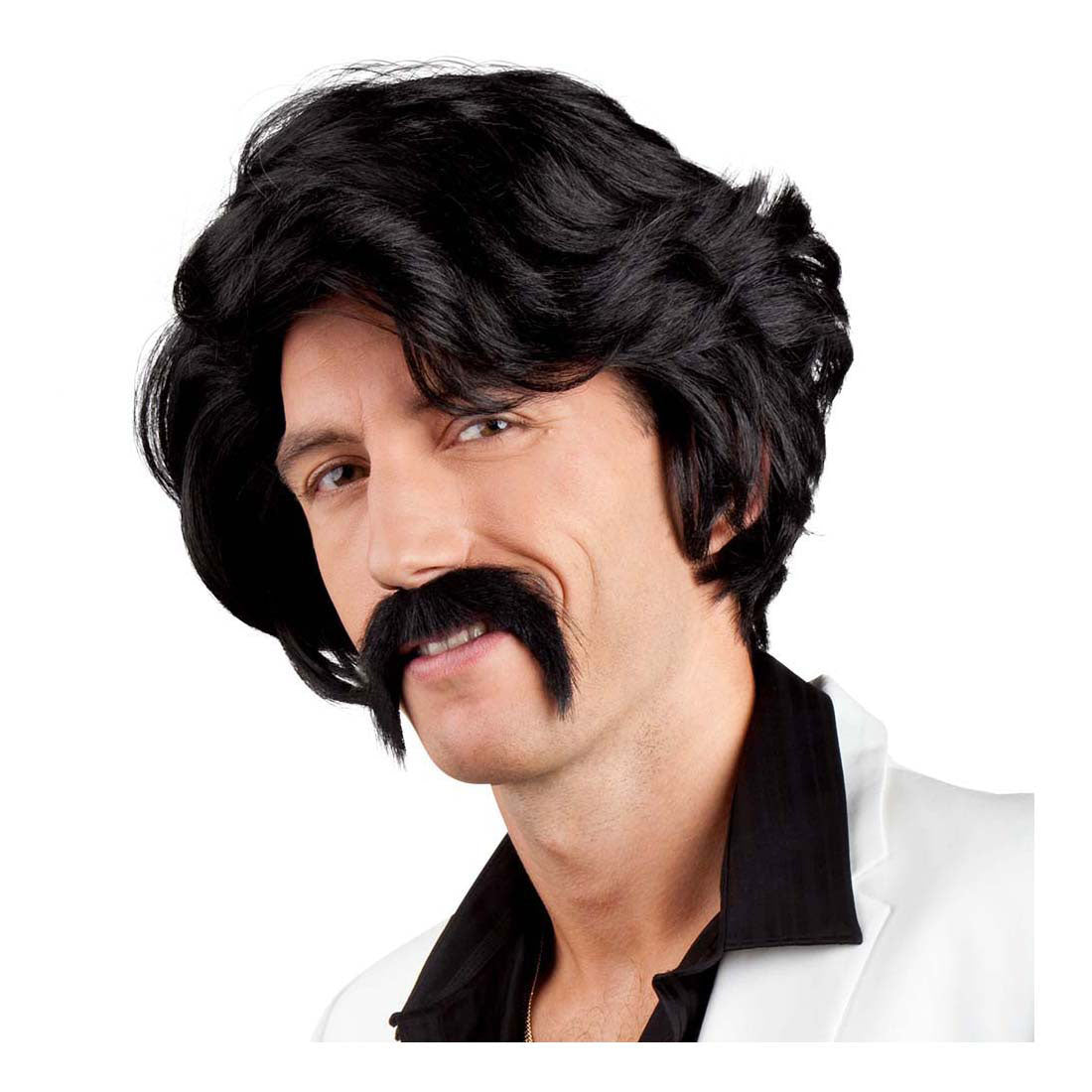 Perruque noire Boland avec moustache