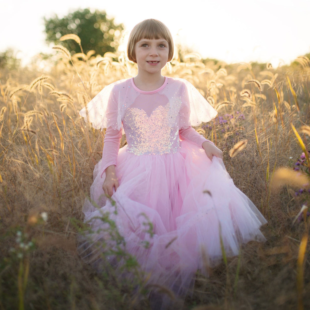 Déguisements de grands prétendants princesse rose élégant, 7-8 ans