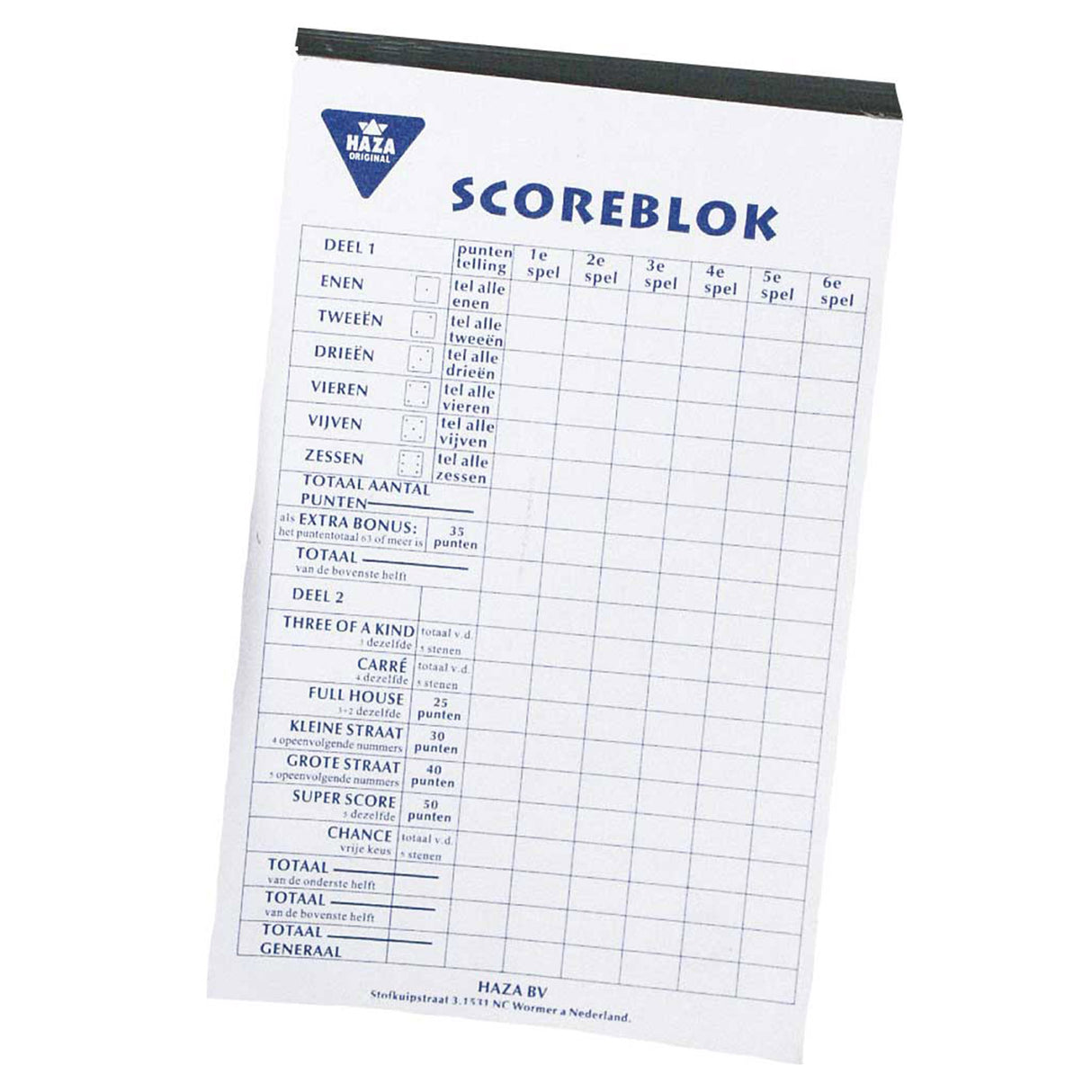 Bloc de score Haza barbe blanche, 250 feuilles