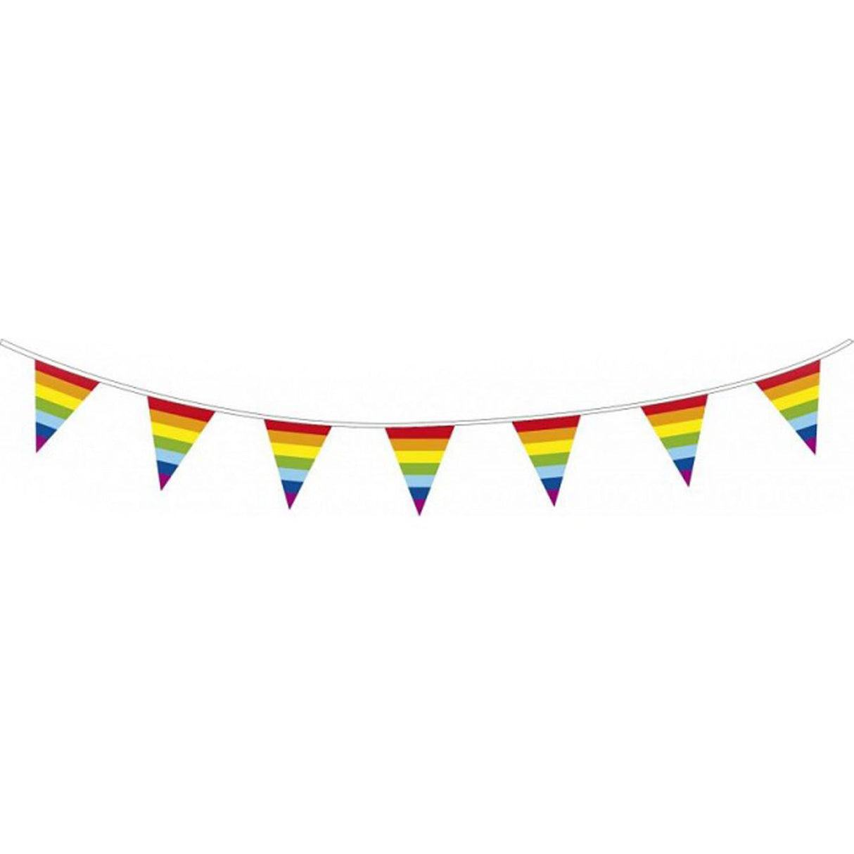 Ligne de drapeau arc-en-ciel Haza barbe blanche, 10 m.