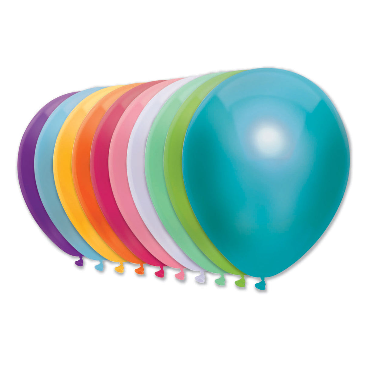 Ballons Haza barbe blanche 10 couleurs néon, 10 pcs.